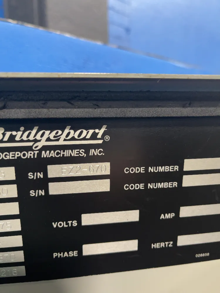 Bridgeport 58” X 11” Cnc Vertical Mill