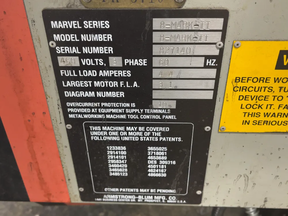 Marvel / Armstong-blum Mfg Co. 18” X 26” Vertical Band Saw - 8-mark-ii