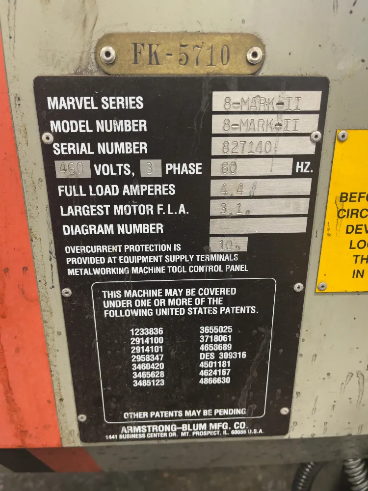 Marvel / Armstong-blum Mfg Co. 18” X 26” Vertical Band Saw - 8-mark-ii
