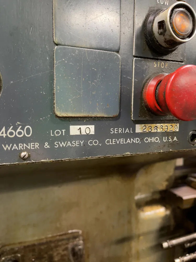 Warner & Swasey 20” Swing Turret Lathe - 5 / M-4660
