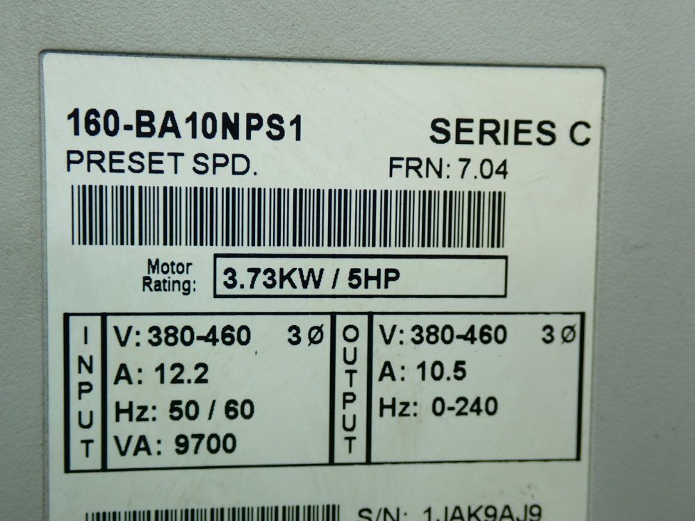 Allen Bradley 160ssc-series Variable Speed Drive - 160-ba10nps1