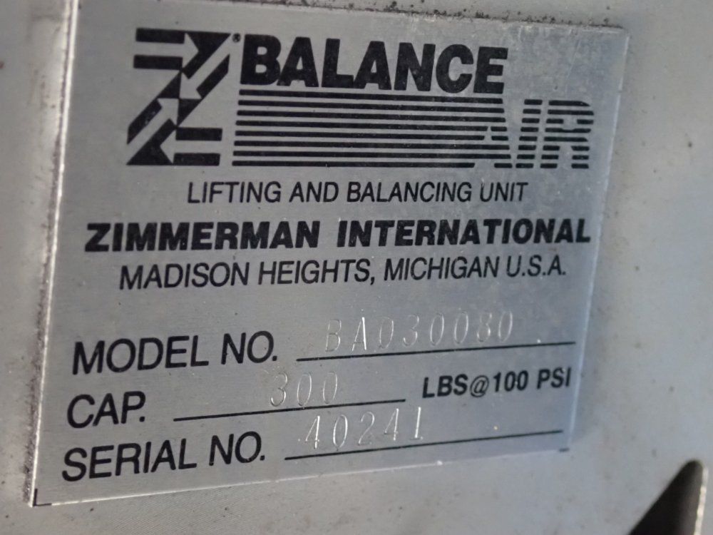 Z Balance Air 300 Lb Lifting And Balancing Unit - Ba030080