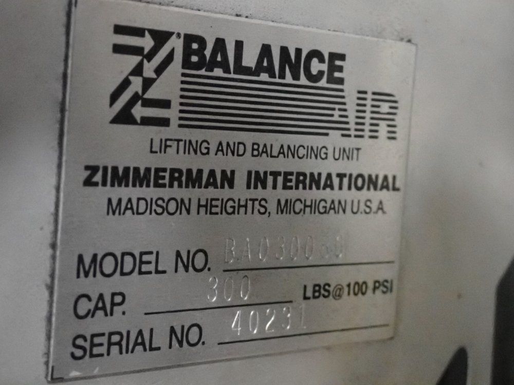 Z Balance Air 300 Lb Lifting And Balancing Unit - Ba030080