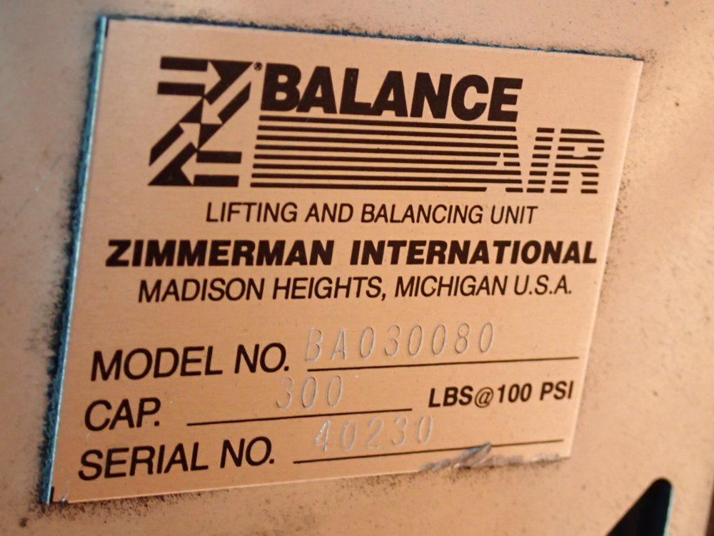 Z Balance Air 300 Lb Lifting And Balancing Unit - Ba030080