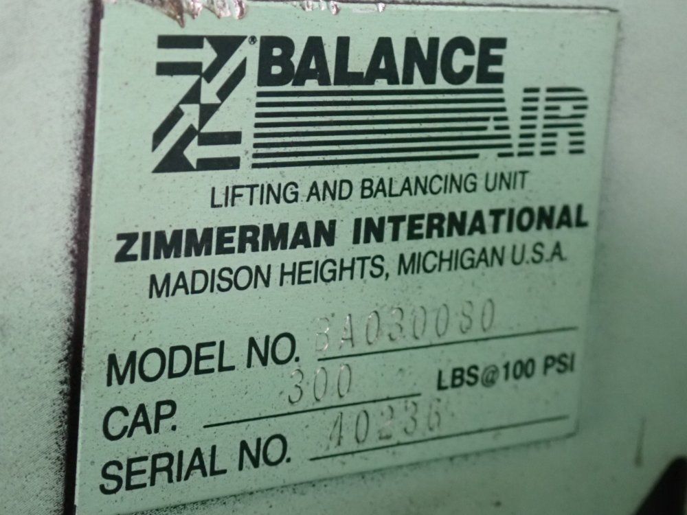 Z Balance Air 300 Lb Lifting And Balancing Unit - Ba030080