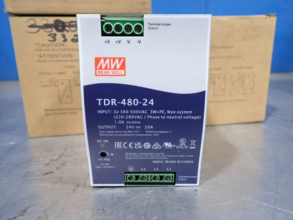 Mean Well 480 W Industrial Din Rail Power Supply - Tdr-480-24
