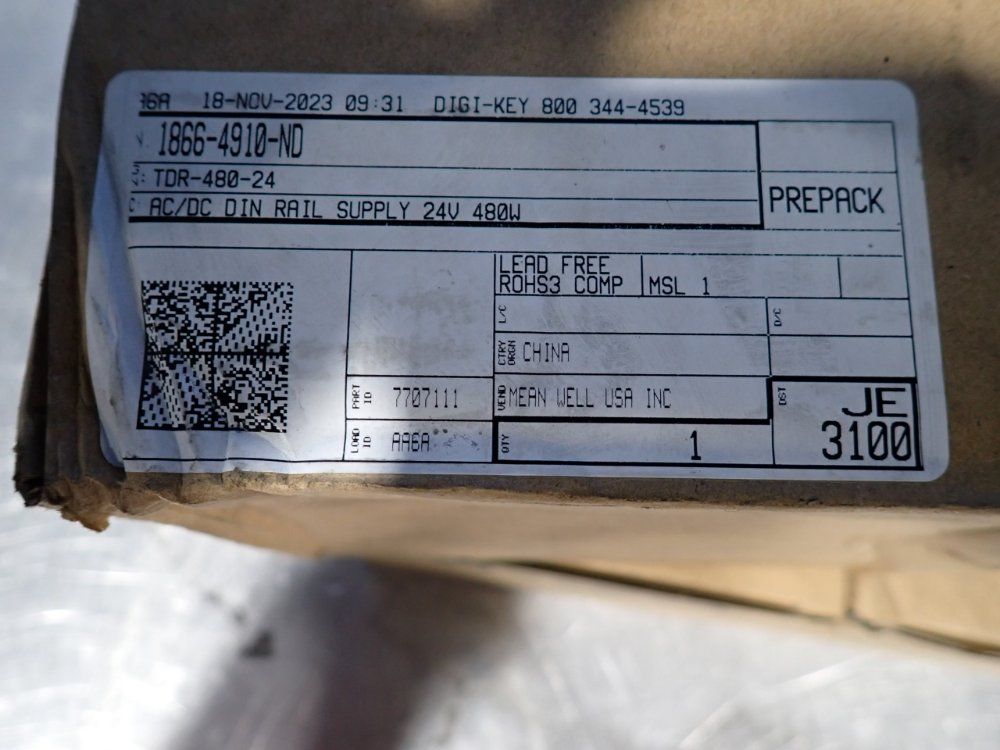 Mean Well 480 W Industrial Din Rail Power Supply - Tdr-480-24