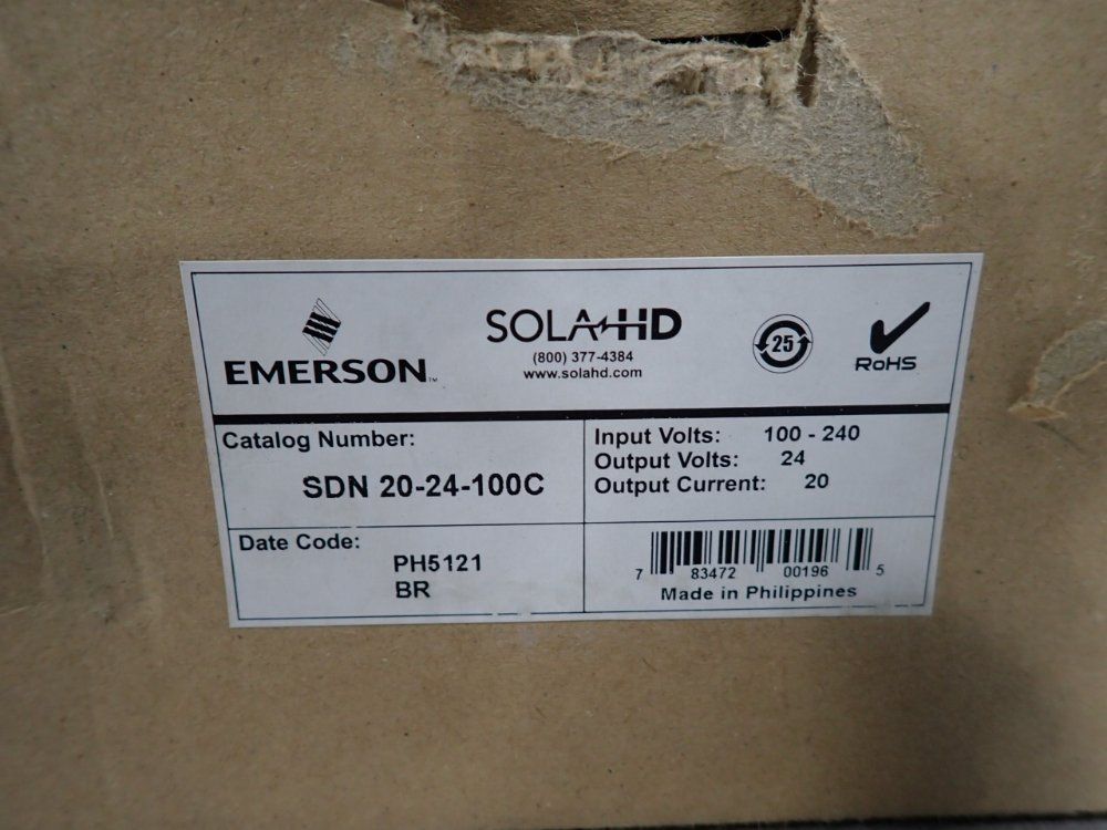 Emerson Sola Power Supply - Sdn 20-24-100c