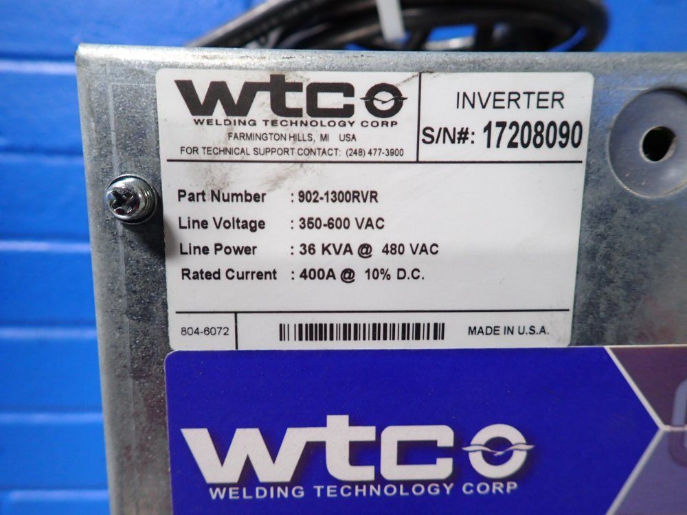 Welding Technologies Corporation 400 A Mfdc Inverter - Cen6