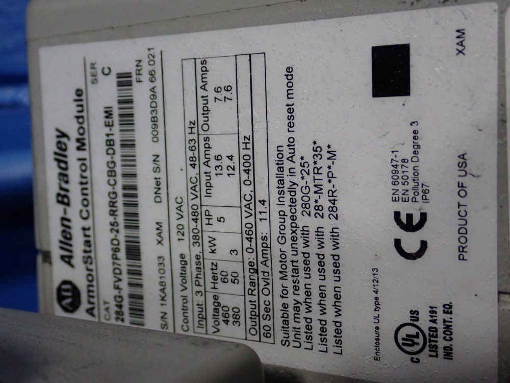 Allen-bradley Control Module - 284g-fvd7p6d-25-rrg-cbg-dbi-emi
