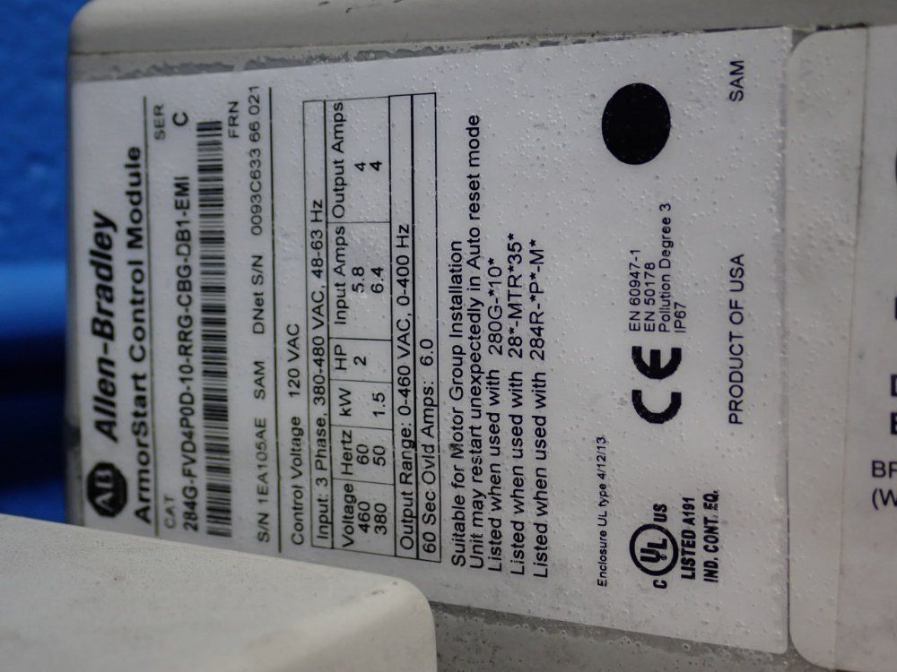 Allen-bradley Control Module - 284g-fvd7p6d-25-rrg-cbg-dbi-emi