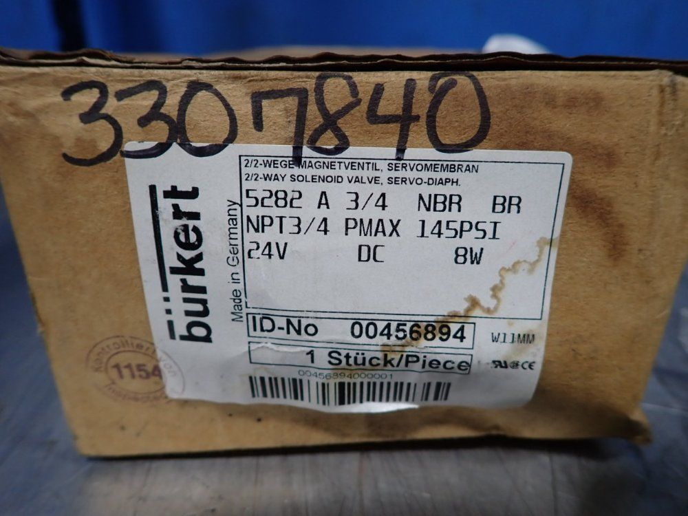 Burkert 145 Psi Solenoid Valve - 00456894