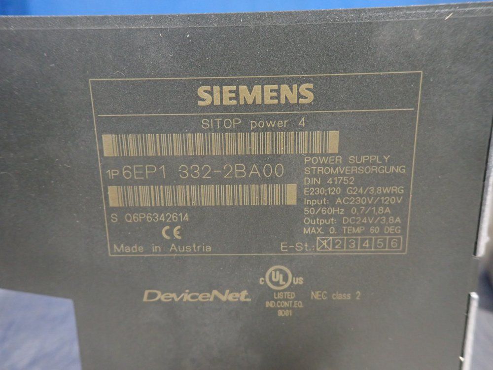 Siemens Power Supply - 6ep1332-2ba00