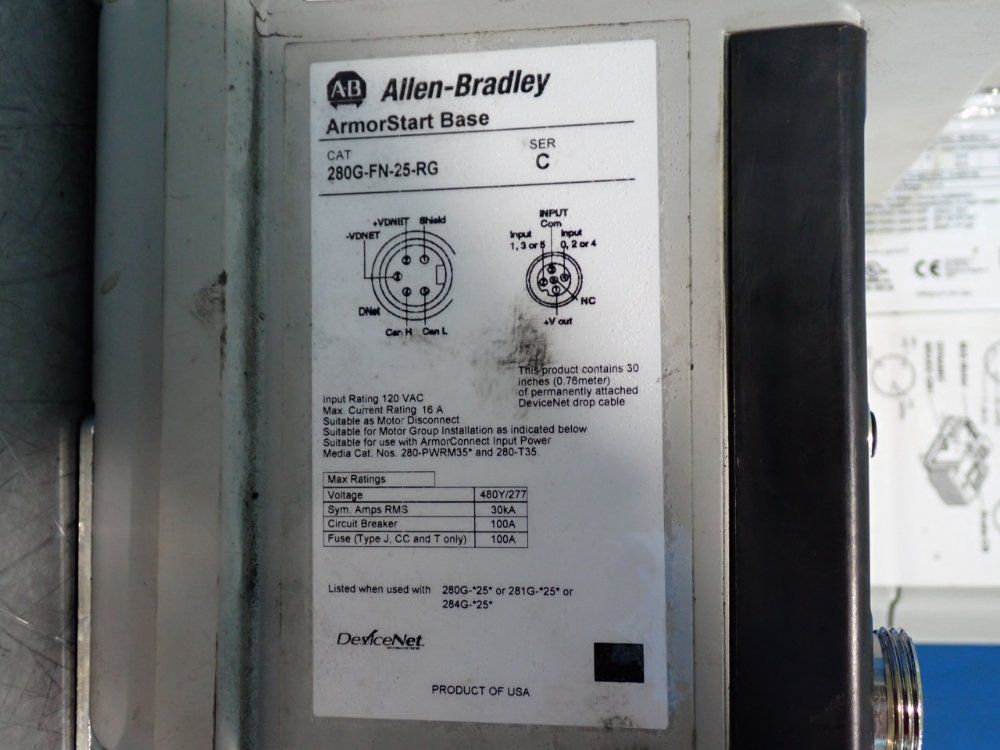 Allen-bradley 5 Hp Armorstart Distributed Motor Controller - 284g-fvd7p6d-25-rrg-cbg-db1-emi