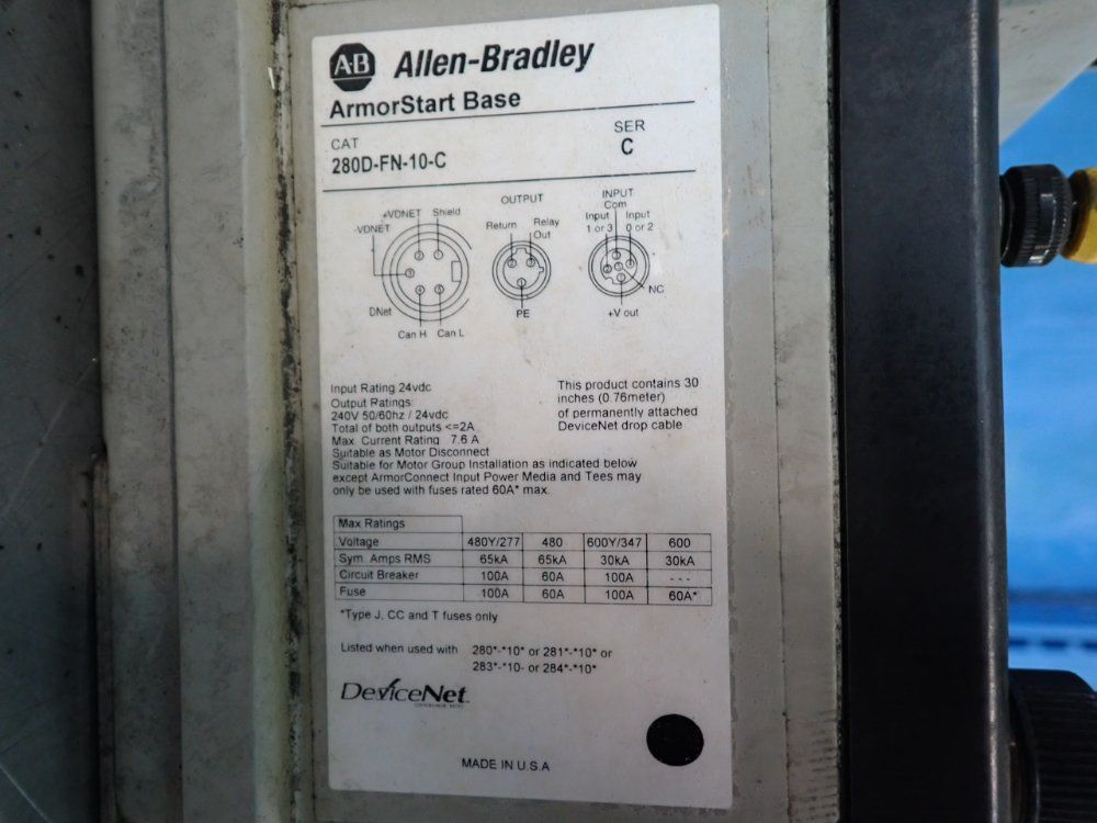 Allen-bradley 3 Hp Armorstart Distributed Motor Controller - 280d-f12z-10c-grw-3-p1