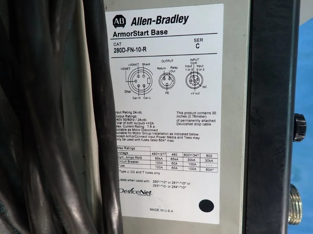 Allen-bradley 3 Hp Armorstart Distributed Motor Controller - 280d-f12z-10c-grw-3-p1