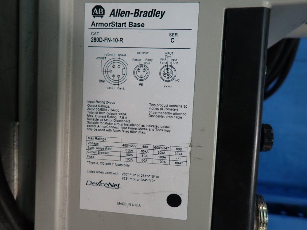 Allen-bradley 3 Hp Armorstart Distributed Motor Controller - 280d-f12z-10c-grw-3-p1