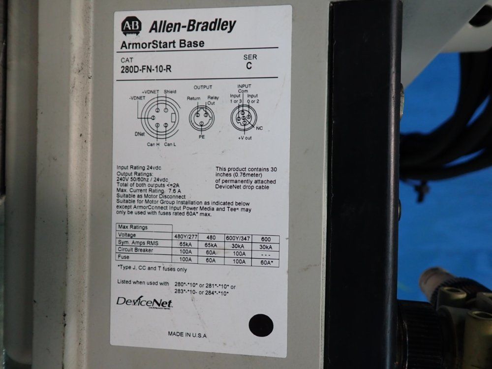 Allen-bradley 3 Hp Armorstart Distributed Motor Controller - 280d-f12z-10c-grw-3-p1