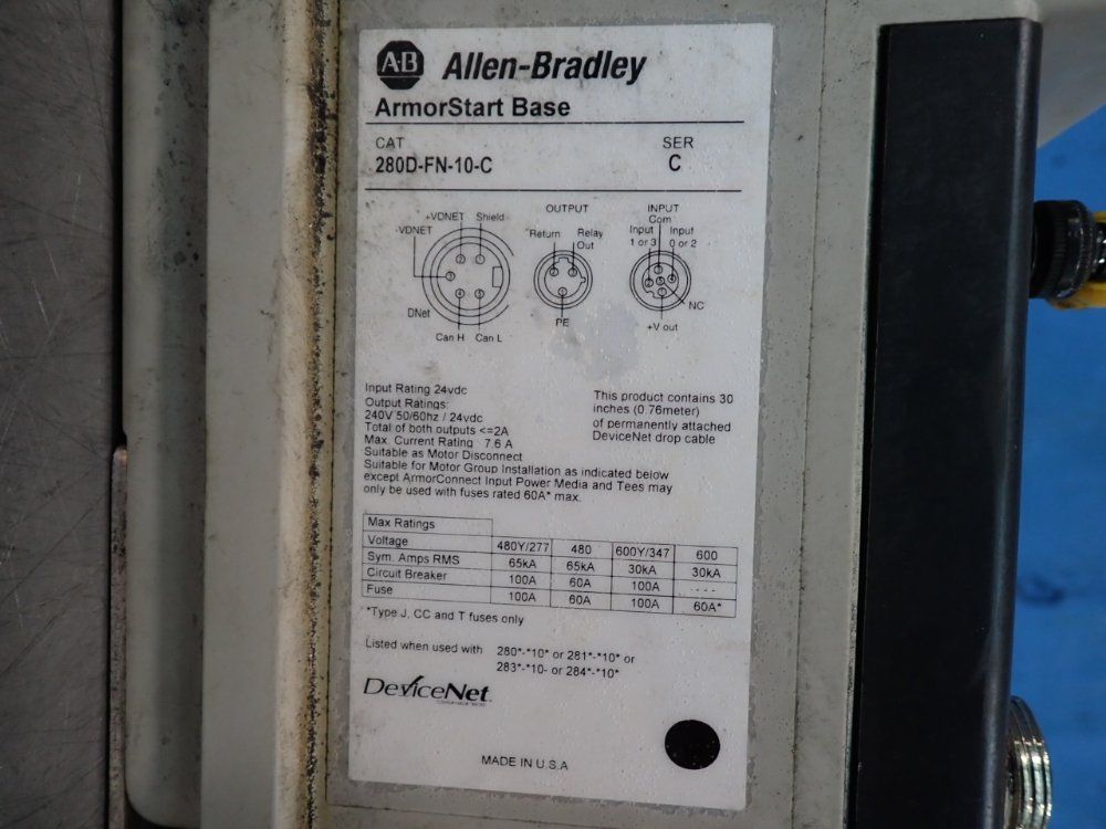 Allen-bradley 3 Hp Armorstart Distributed Motor Controller - 280d-f12z-10c-grw-3-p1