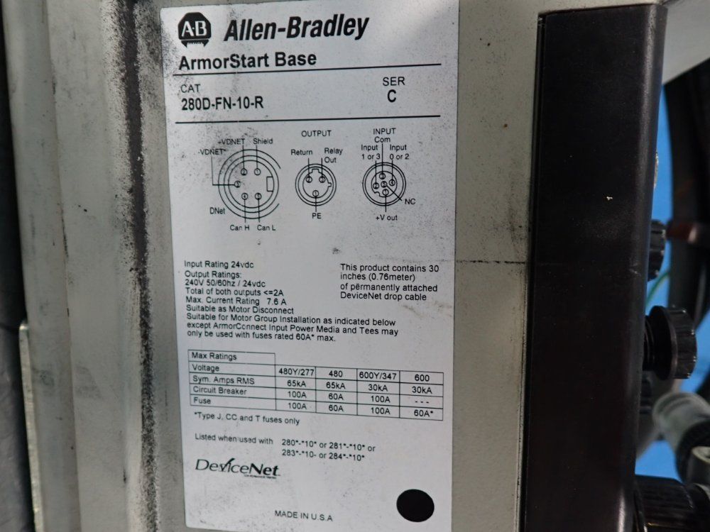 Allen-bradley 3 Hp Armorstart Distributed Motor Controller - 280d-f12z-10c-grw-3-p1