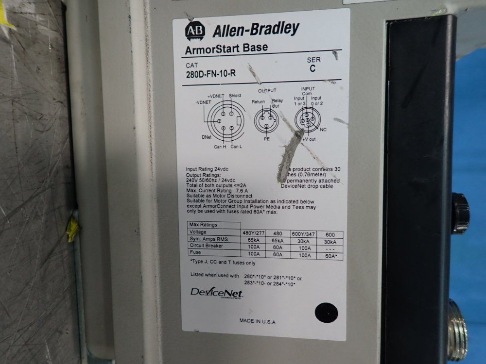 Allen-bradley 3 Hp Armorstart Distributed Motor Controller - 280d-f12z-10c-grw-3-p1