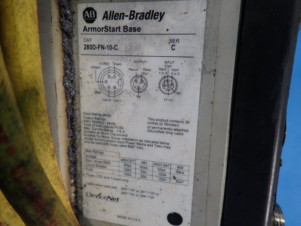 Allen-bradley 3 Hp Armorstart Distributed Motor Controller - 280d-f12z-10c-grw-3-p1