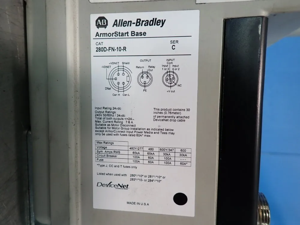 Allen-bradley 3 Hp Armorstart Distributed Motor Controller - 280d-f12z-10c-grw-3-p1