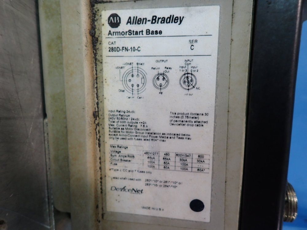 Allen-bradley 3 Hp Armorstart Distributed Motor Controller - 280d-f12z-10c-grw-3-p1
