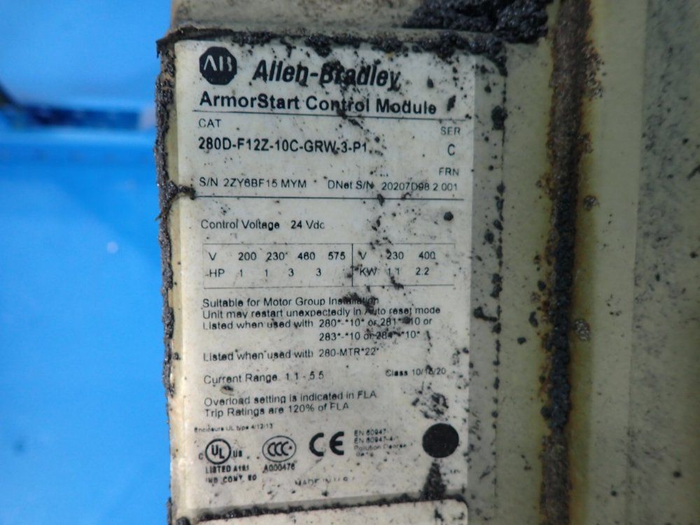 Allen-bradley 3 Hp Armorstart Distributed Motor Controller - 280d-f12z-10c-grw-3-p1