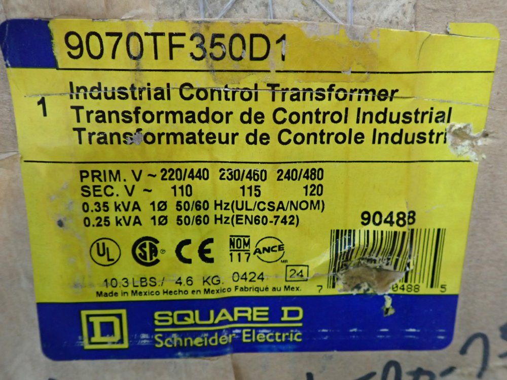 Square D Industrial Control Transformer - 9070tf350d1
