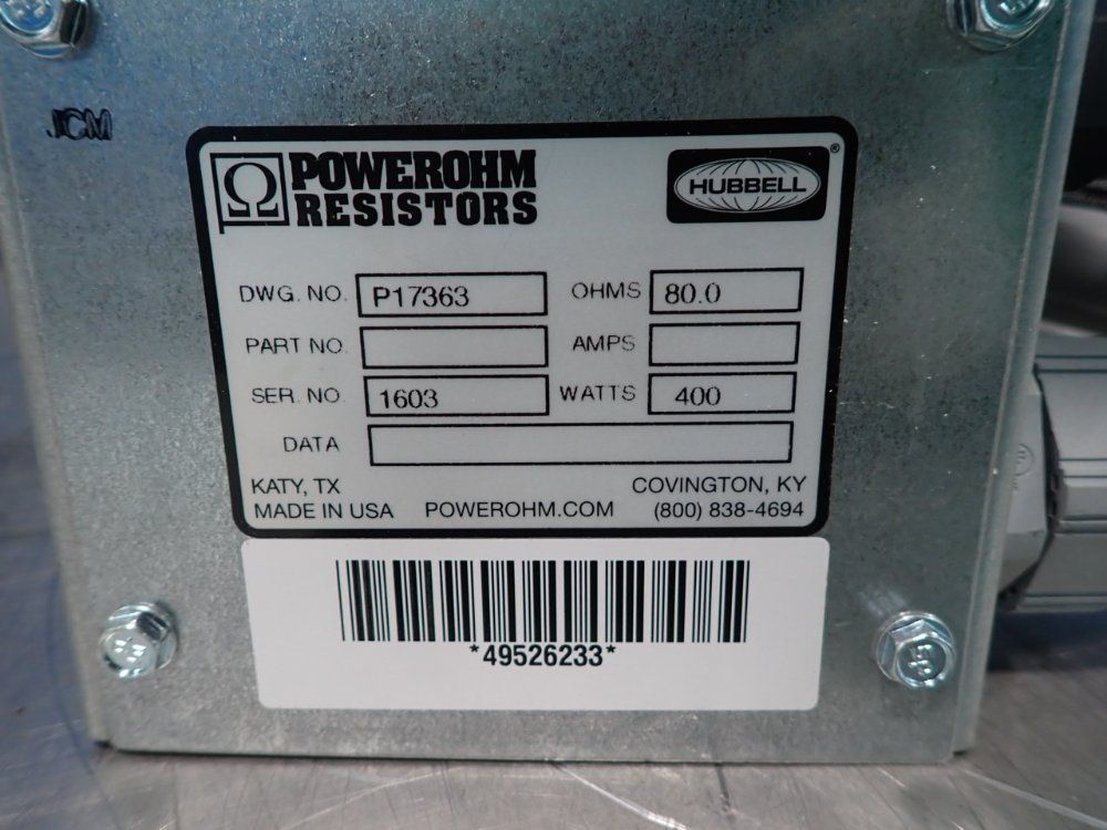 Rockewell Atuomation Brake Resistor - 1000-pf80r400w-nc-w-ta