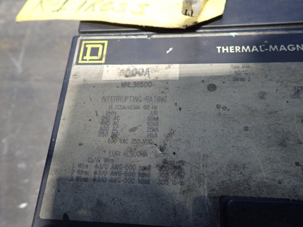 Square D 500 Amp Circuit Breakeem - Mhl36500