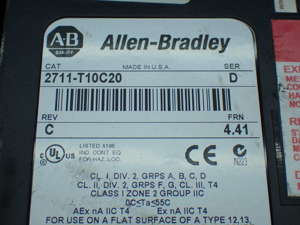 Allen-bradley Panelview 1000 Operator Panel - 2711-t10c20