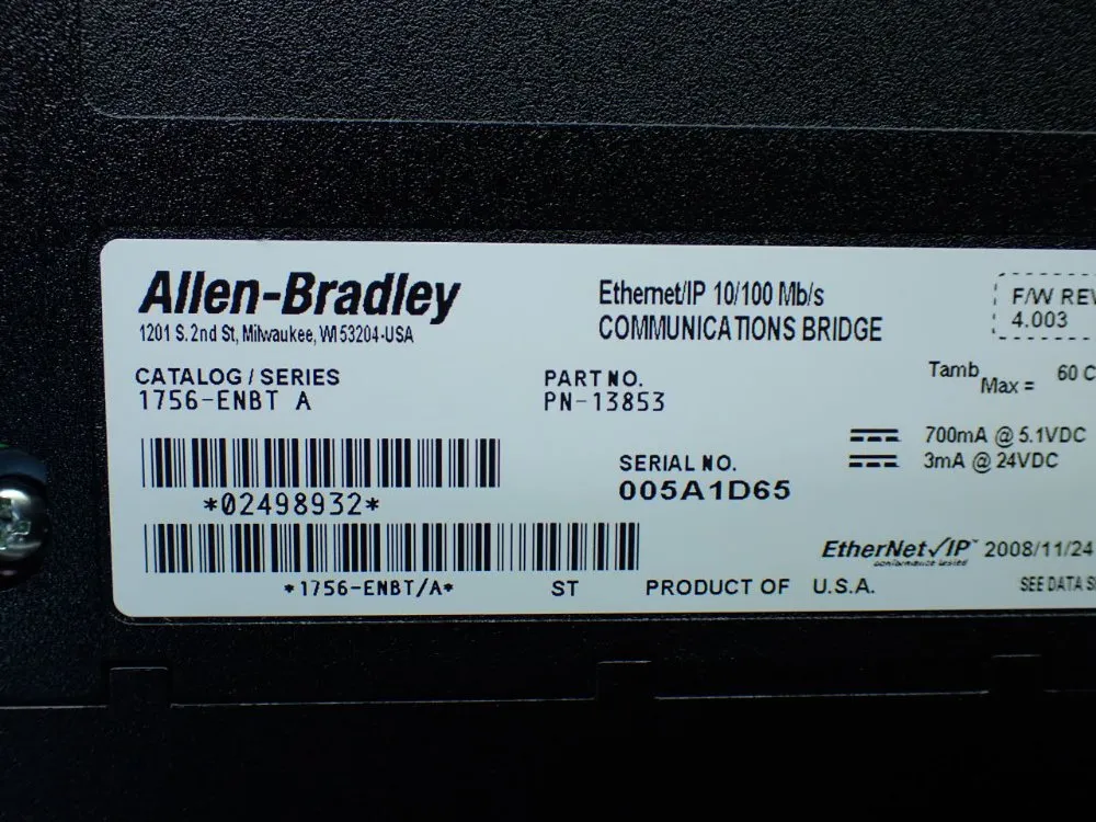 Allen-bradley 13 Slot Chassis W/processor And I/o Modules - 1756-a13