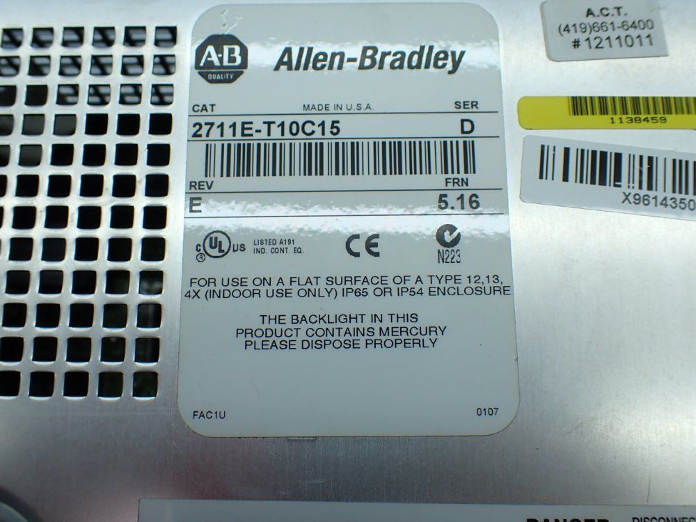 Allen-bradley Panelview 1000e Operator Panel - 2711e-t10c15