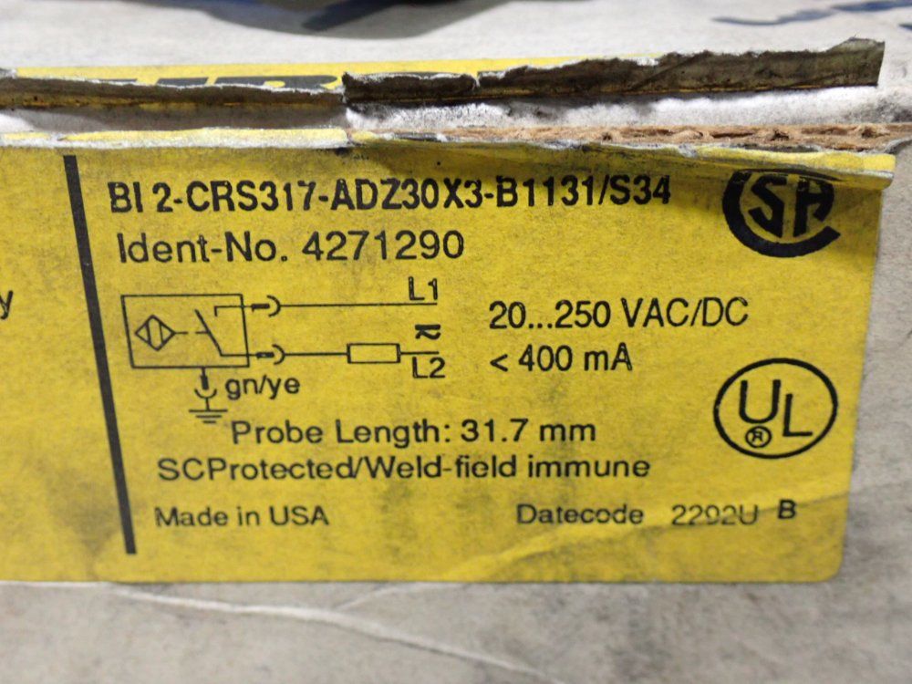 Turck 3000 Psi Inductive Proximity Sensors - Bi2-crs317-adz30x3-b1131/s34