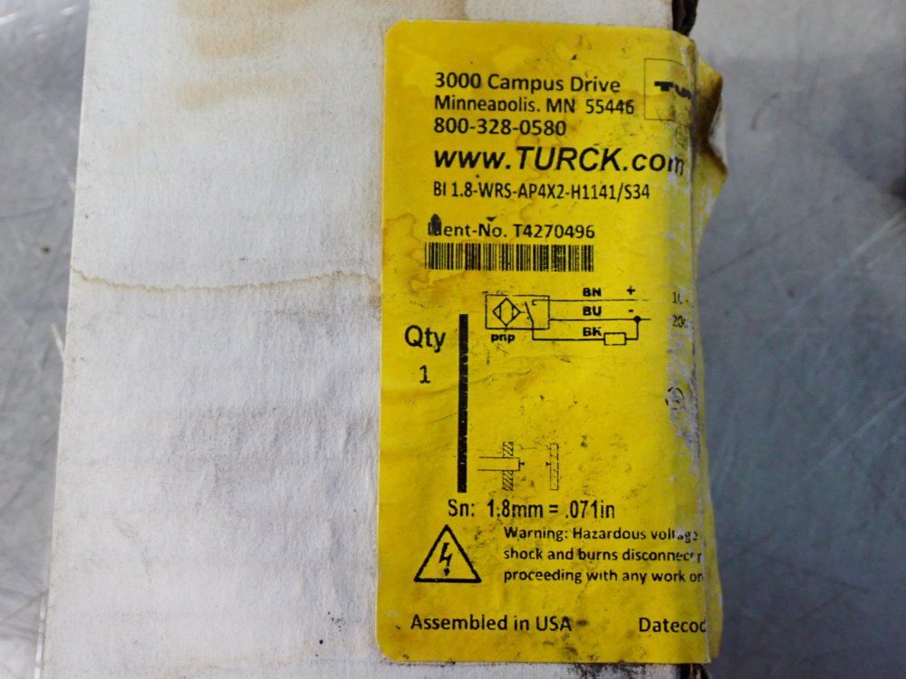 Turck Inductive Proximity Sensors - Bi1.8-wrs-ap4x2-h1141/s34