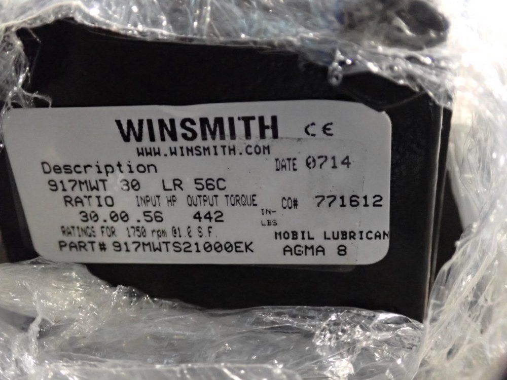 Winsmith 0.56 Hp Worm Gear Speed Reducer - 917mwt