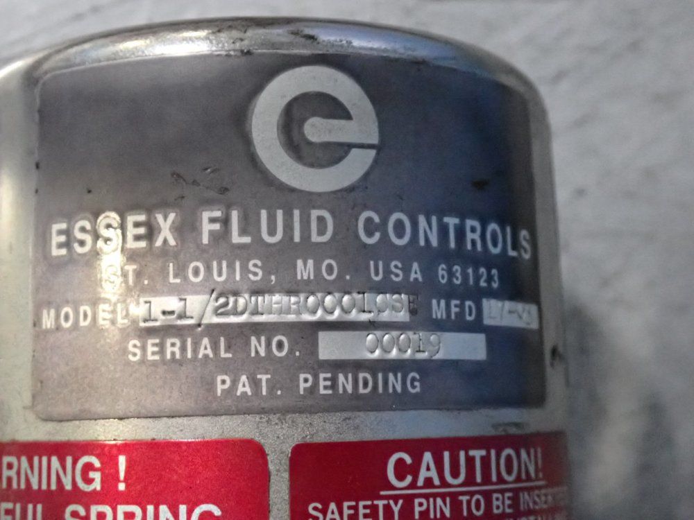 Essex Fluid Controls Fire Safe Valve - 1-1/2dthr0001cse