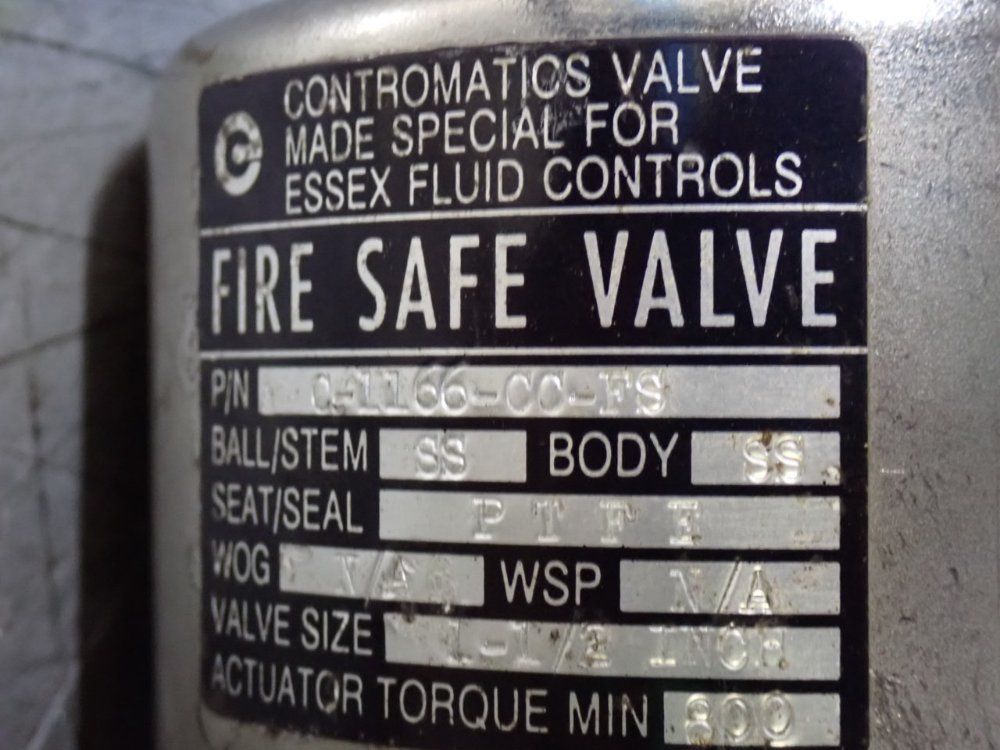 Essex Fluid Controls Fire Safe Valve - 1-1/2dthr0001cse