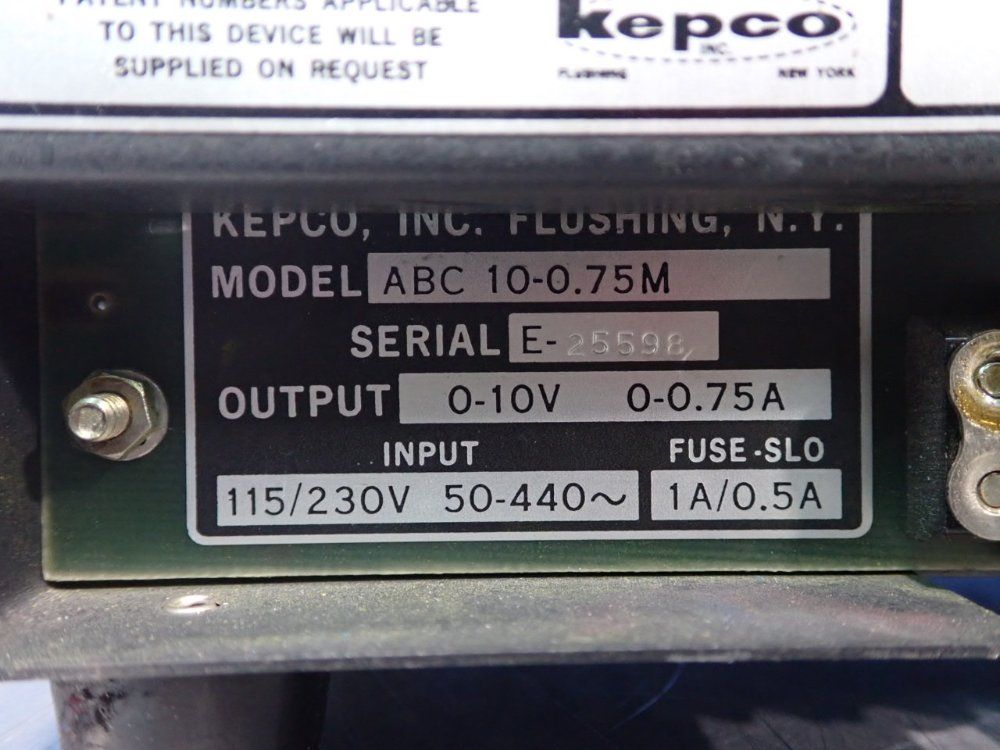 Kepco Dc Power Supply - Abc 10-0.75m