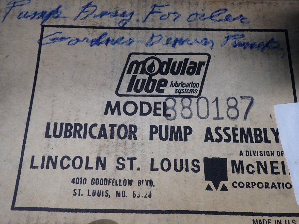 Modular Lube Lubricator Pump Assembly - 880187
