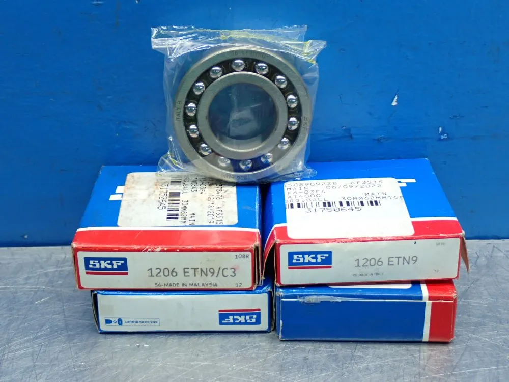 Skf Self-aligning Ball Bearing (2)-1206etn9 & (2)-1206etn9c3, 4pcs - 1206etn9