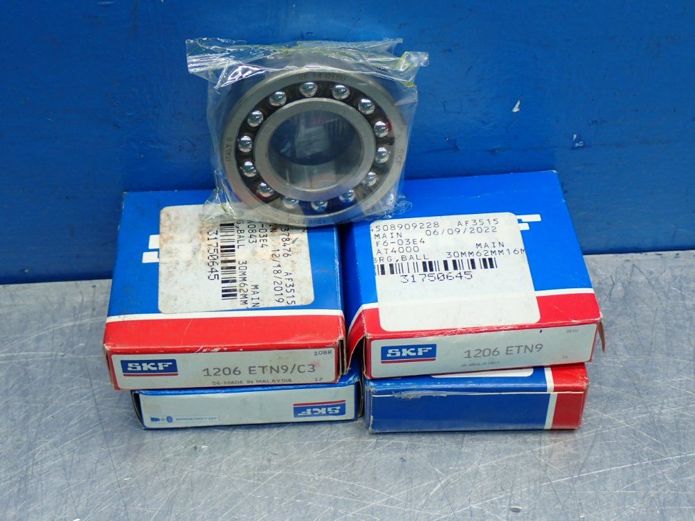 Skf Self-aligning Ball Bearing (2)-1206etn9 & (2)-1206etn9c3, 4pcs - 1206etn9