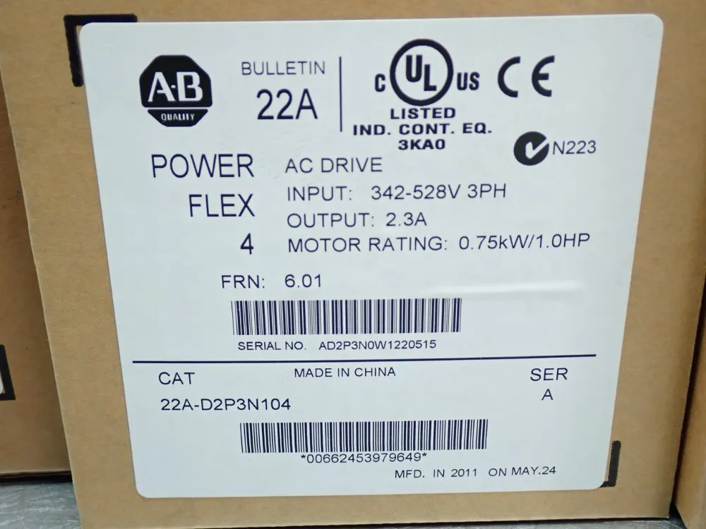 Allen Bradley Adjustable Frequency Ac Drive - 22a-d2p3n104