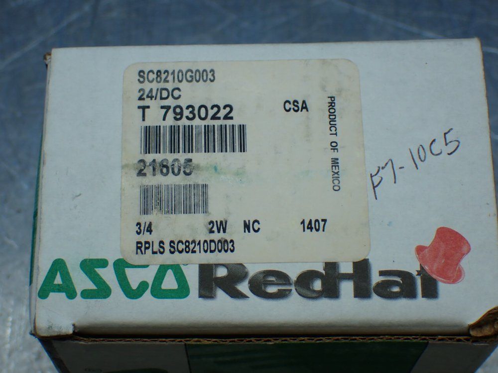 Asco 5-125psi Redhat Solenoit Valve - Sc821g003
