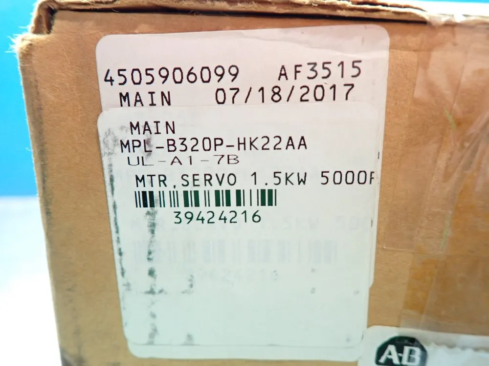 Allen Bradley Mp-series Ac Servo Motor - Mpl-b320p-hk72aa