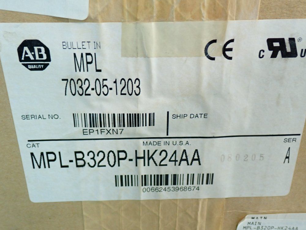 Allen Bradley Mp-series Kinetix Servo Motor - Mpl-b320p-hk24aa