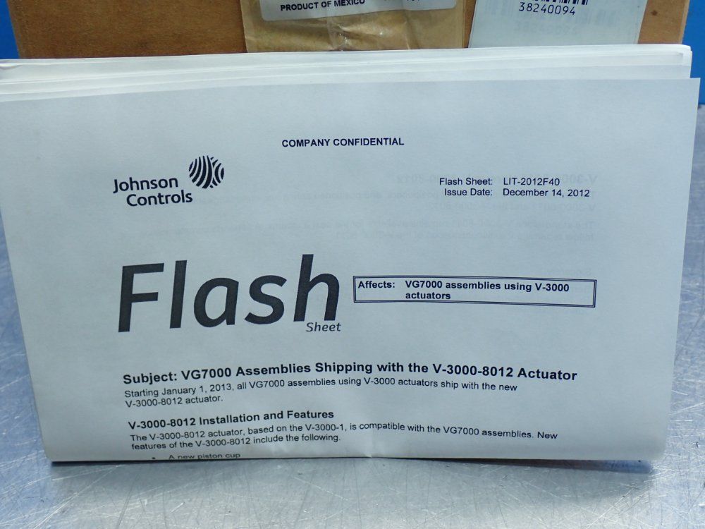 Johnson Controls Control Valve - Vg7441pt+3008e