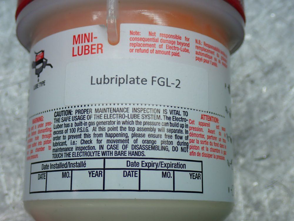 Electro-lube 8 Electonic Lubricators 125cc - Lubriplate Fgl-2